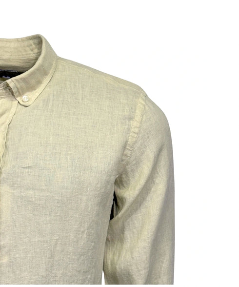 chemise beige en pure lin organique classic fit