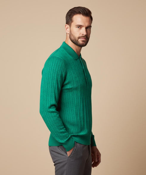 Pull vert en pure coton FILO DI SCOZIA - made in Italy