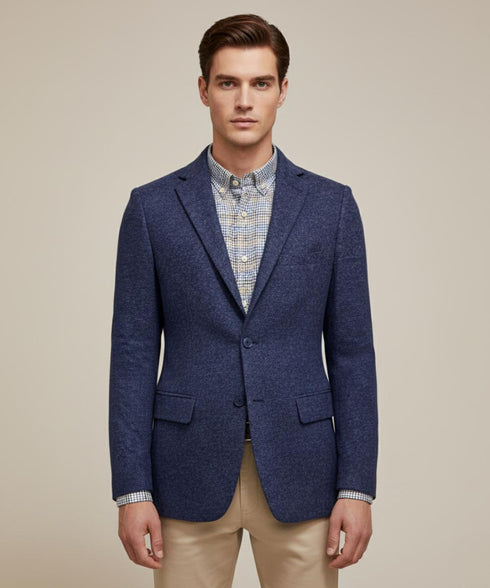 Veste Bleu Foncé En Coton Confortable