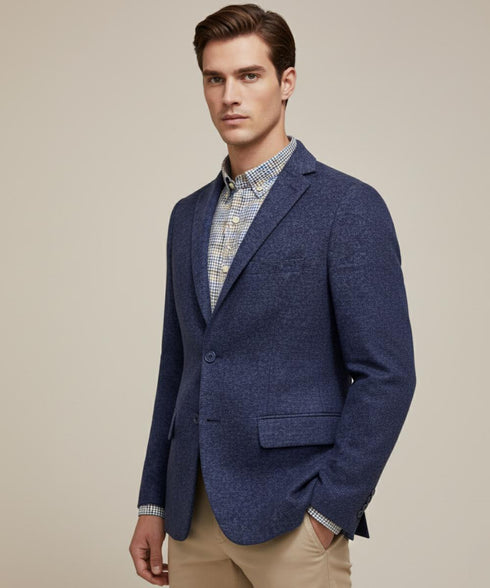 Veste Bleu Foncé En Coton Confortable