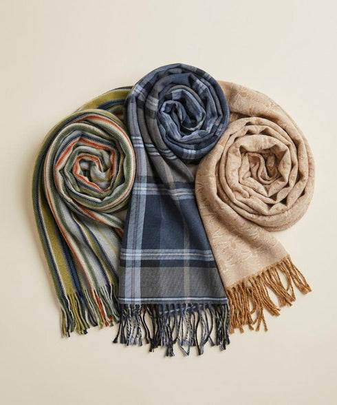 Pack de 3 Écharpes – Acrylique, Laine Vierge & Coton