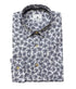 Chemise Homme 100% Coton à Motifs Floraux Abstraits Blanc & Marine