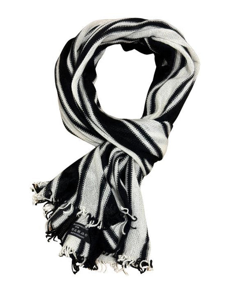Écharpe blanc et noir unisexe