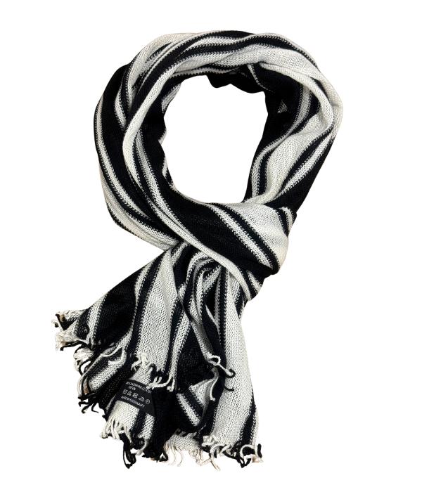 Écharpe blanc et noir unisexe