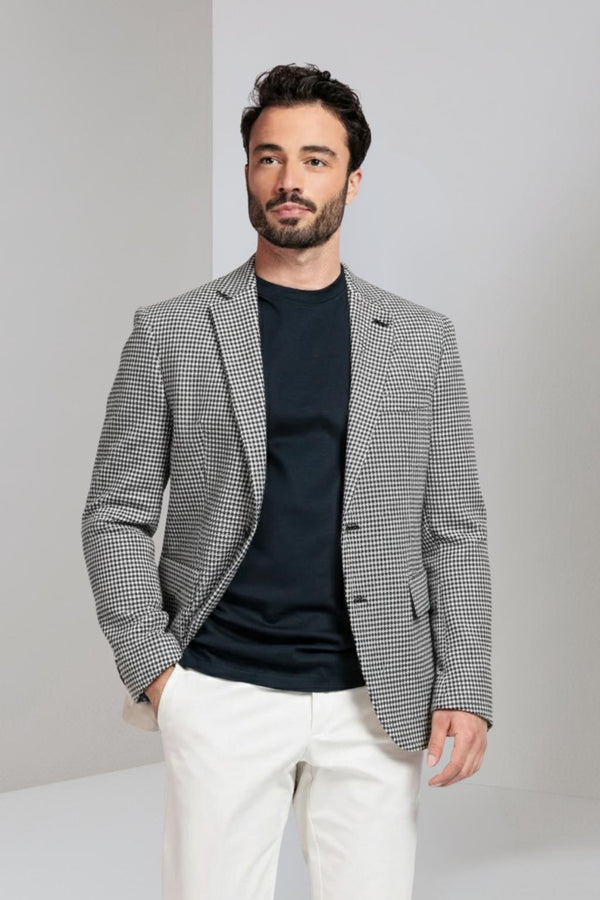 Veste blanc cassé avec motif noir