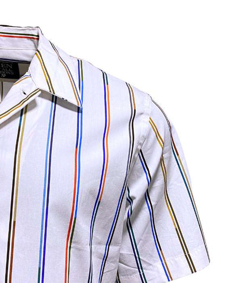 Chemise blanche Imprimé " White line " en coton