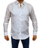 Chemise blanche en lin / coton de coupe regular