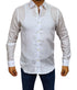Chemise blanche en lin / coton de coupe regular