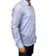 Chemise bleu ciel en lin / coton de coupe regular