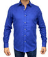 Chemise bleu roi en lin / coton de coupe regular