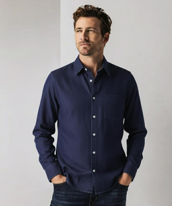 Chemise En Jeans Regular Délavage Dark Blue