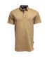 Polo piqué en coton stretch beige foncé