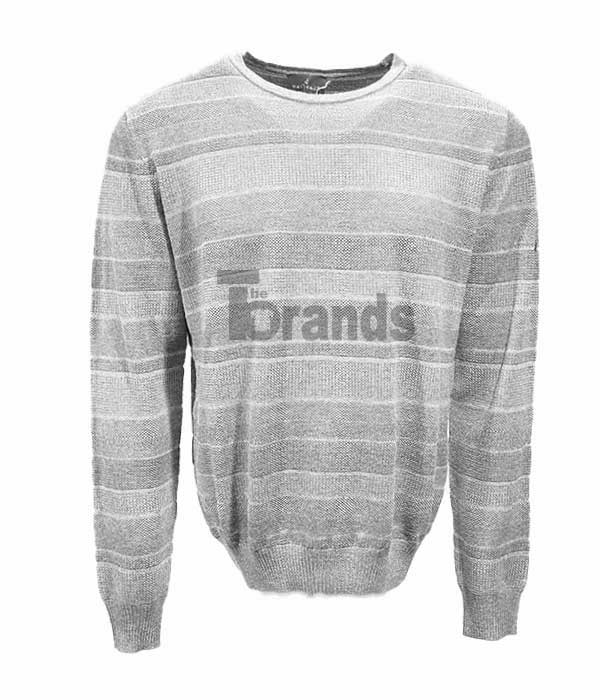 Pull col rond de couleur grise