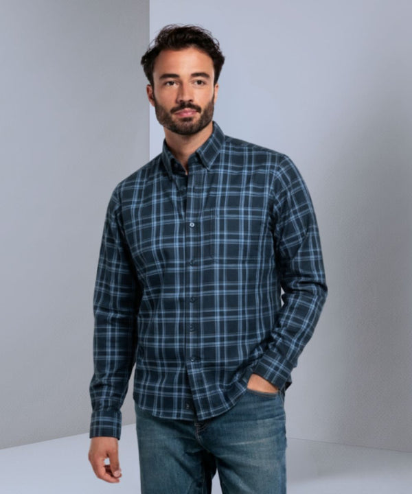 Chemise bleu avec carreaux bleu ciel