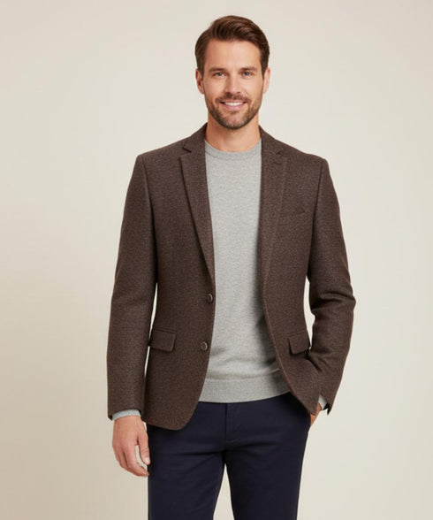 Veste laine marron de coupe ajusté