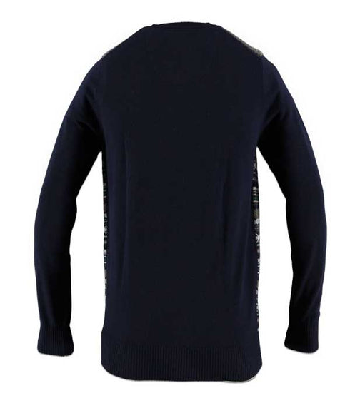Pull col V lana wool bi-color