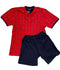 Pyjama demi-manche rouge/ bleu