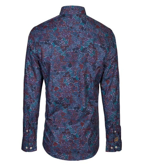 Chemise bleu imprimée floral