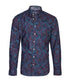 Chemise bleu imprimée floral