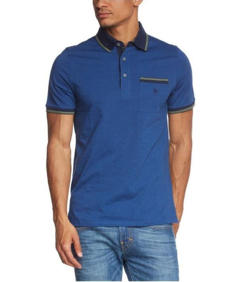 Polo coupe ajusté Bleu cobalt