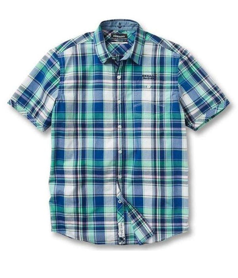 Chemise MU- Bleu/Corail