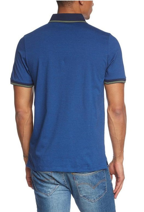 Polo coupe ajusté Bleu cobalt