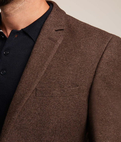 Veste laine marron de coupe ajusté