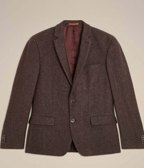 Veste laine marron de coupe ajusté