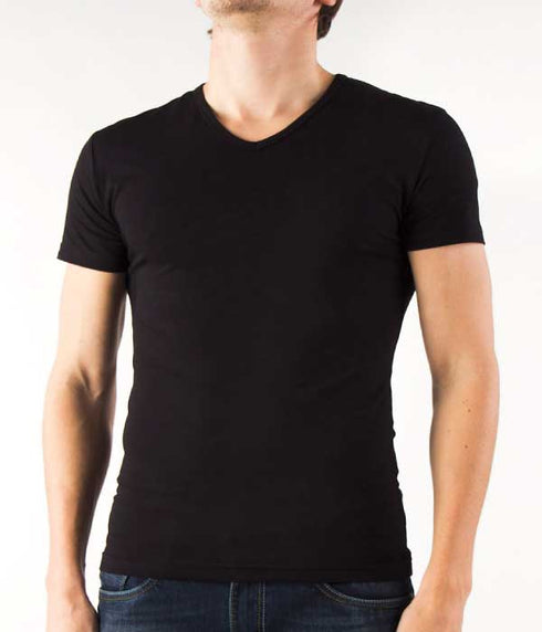 T-shirt-bodyfit-v-neck-stretch