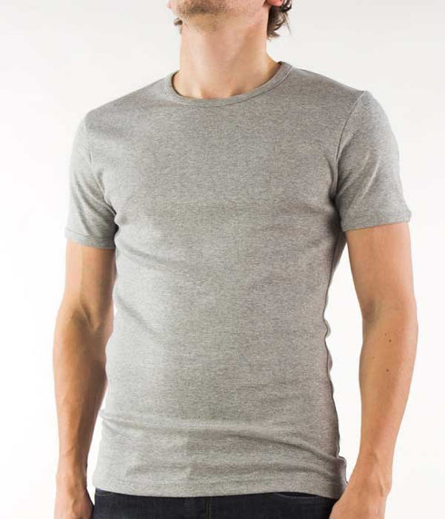 T-shirt-semi-bodyfit-r-neck gris