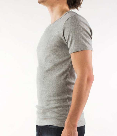 T-shirt-semi-bodyfit-r-neck gris