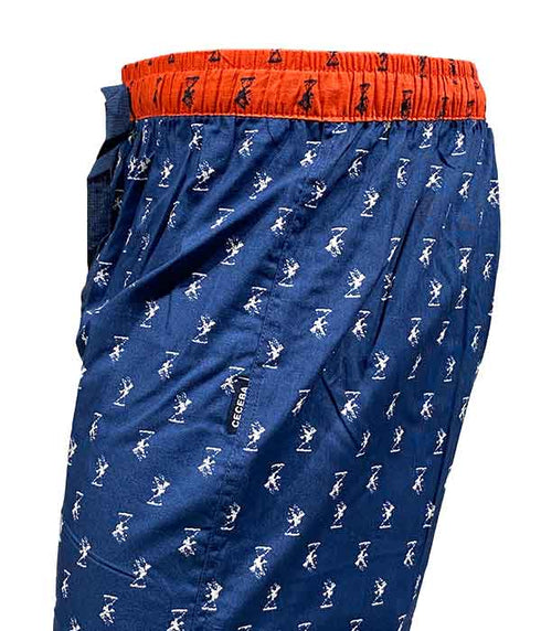 Pantalon pyjama bleu imprimé