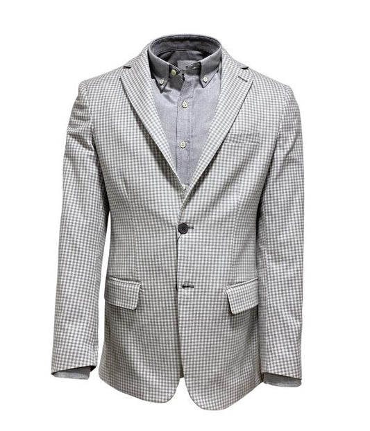 Veste modern avec carreaux blanc et gris 600