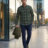 Chemise verte à carreaux multi-couleur