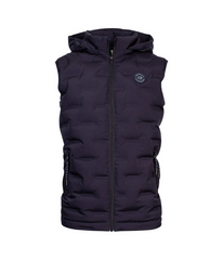 Gilet bleu marine à structure zippée et capuche amovible