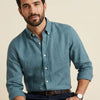 chemise bleu Canard en pure lin organique classic fit