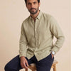 chemise beige en pure lin organique classic fit