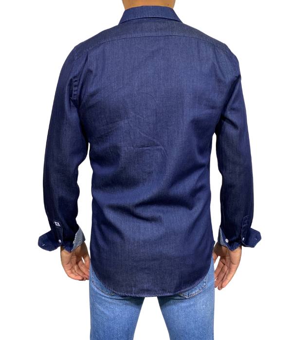 Chemise En Jeans Regular Délavage Dark Blue