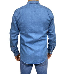 Chemise en jeans regular délavage clair