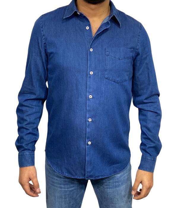 Chemise En Jeans Regular Délavage medium