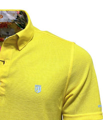 Polo Piqué En Coton Stretch jaune