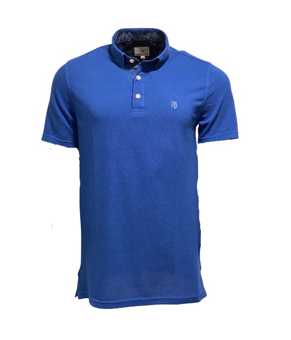 Polo Piqué En Coton Stretch bleu cobalt