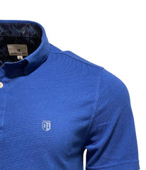 Polo Piqué En Coton Stretch bleu cobalt