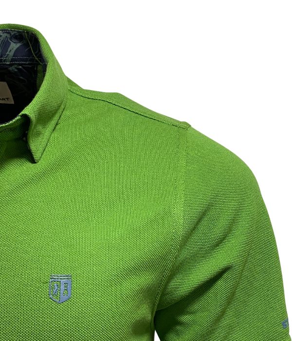 Polo Piqué En Coton Stretch vert