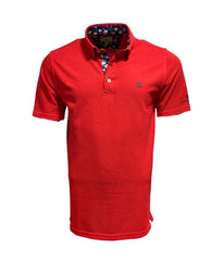 Polo Piqué En Coton Stretch Rouge