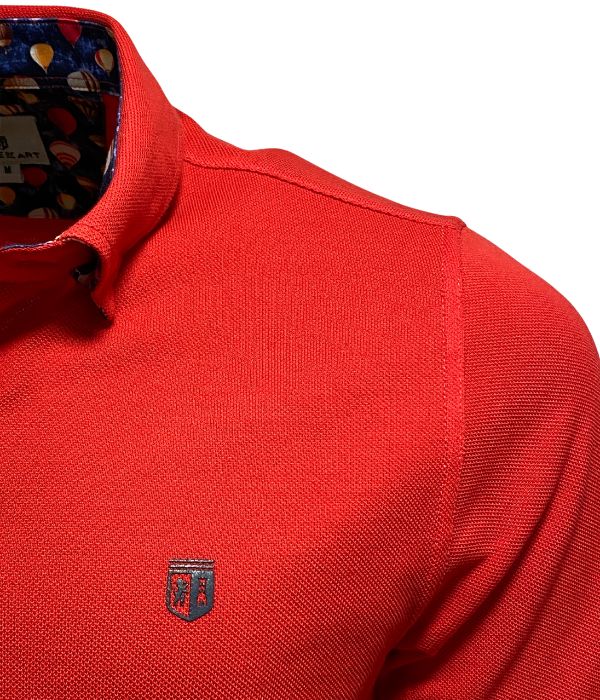 Polo Piqué En Coton Stretch Rouge