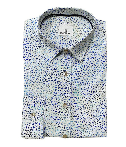 Chemise State of Art 100% Coton – Motifs Mouchetés "Éclats de Couleurs"