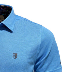 Polo Piqué En Coton Stretch bleu de france