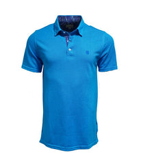 Polo Piqué En Coton Stretch bleu roi