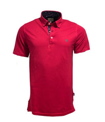 Polo Piqué En Coton Stretch Rouge Cerise